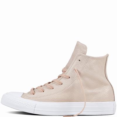Converse Chuck Taylor All Star Tipped Metallic High Tops Womens - Beige/Silver/White Shoes (540IQHCZ)